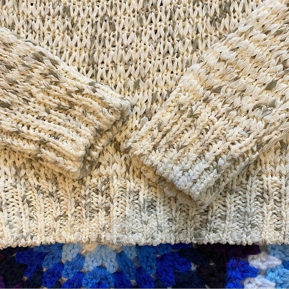 Calvin Klein structured knit sweater- marled cream white & grey - Picture 13 of 16